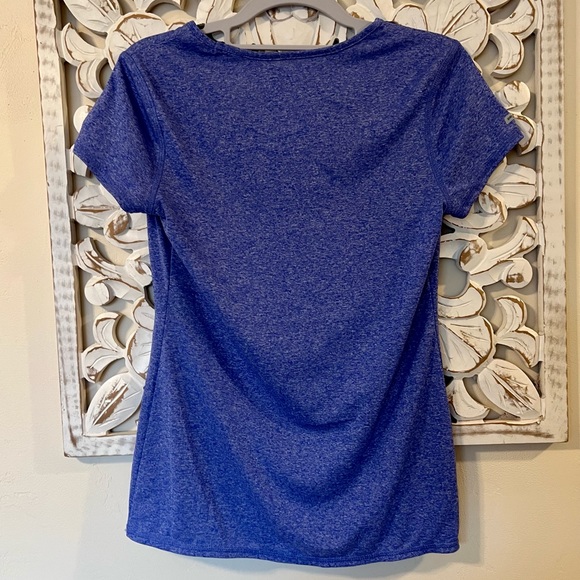 Danskin Now Blue Semi-fitted Activewear Short Sleeve T-Shirt (Size Small) - Picture 2 of 4
